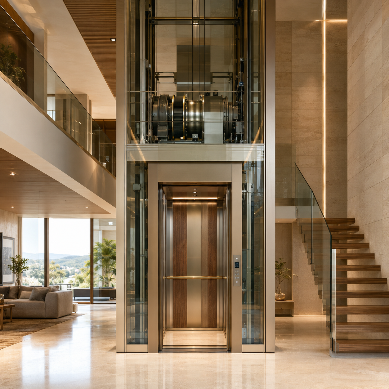 Drum villa elevator
